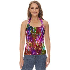 Rainbow Spectrum Bubbles Basic Halter Top by artworkshop