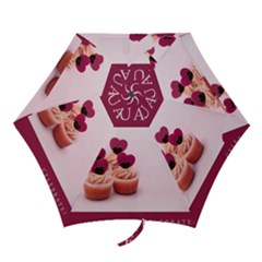 Hello February Text And Cupcakes Mini Folding Umbrellas by artworkshop