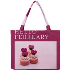 Hello February Text And Cupcakes Mini Tote Bag by artworkshop