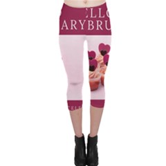 Hello February Text And Cupcakes Capri Leggings  by artworkshop