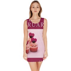 Hello February Text And Cupcakes Bodycon Dress by artworkshop