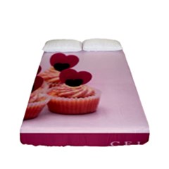 Hello February Text And Cupcakes Fitted Sheet (full/ Double Size) by artworkshop