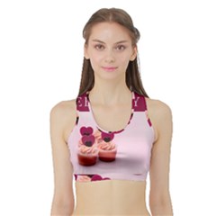 Hello February Text And Cupcakes Sports Bra With Border by artworkshop