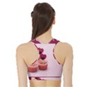 Hello february text and cupcakes Sports Bra with Border View2