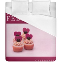 Hello February Text And Cupcakes Duvet Cover (california King Size) by artworkshop