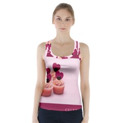 Hello February Text And Cupcakes Racer Back Sports Top by artworkshop