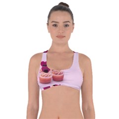 Hello February Text And Cupcakes Got No Strings Sports Bra by artworkshop