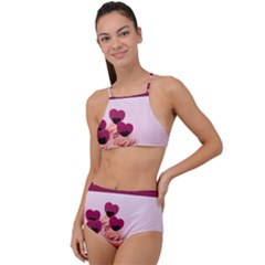 Hello February Text And Cupcakes High Waist Tankini Set by artworkshop