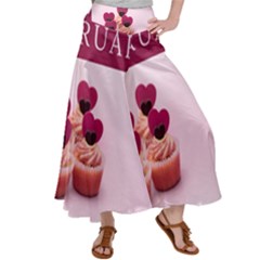 Hello February Text And Cupcakes Satin Palazzo Pants by artworkshop