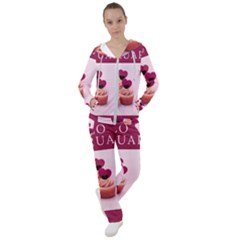 Hello February Text And Cupcakes Women s Tracksuit by artworkshop