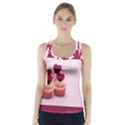 Hello february text and cupcakes Racer Back Sports Top View1