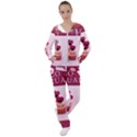 Hello february text and cupcakes Women s Tracksuit View1