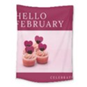 Hello february text and cupcakes Medium Tapestry View1