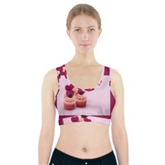 Hello February Text And Cupcakes Sports Bra With Pocket by artworkshop