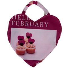 Hello February Text And Cupcakes Giant Heart Shaped Tote by artworkshop