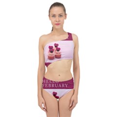 Hello February Text And Cupcakes Spliced Up Two Piece Swimsuit by artworkshop