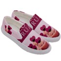 Hello february text and cupcakes Men s Canvas Slip Ons View3