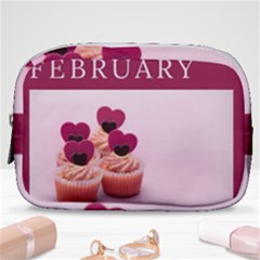 Hello February Text And Cupcakes Make Up Pouch (small) by artworkshop