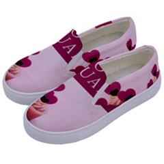 Hello February Text And Cupcakes Kids  Canvas Slip Ons by artworkshop