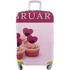 Hello February Text And Cupcakes Luggage Cover (large) by artworkshop