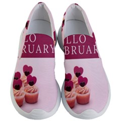 Hello February Text And Cupcakes Women s Lightweight Slip Ons by artworkshop