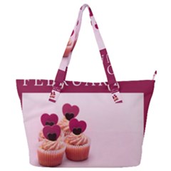 Hello February Text And Cupcakes Full Print Shoulder Bag by artworkshop