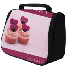 Hello February Text And Cupcakes Full Print Travel Pouch (big) by artworkshop