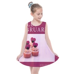 Hello February Text And Cupcakes Kids  Summer Dress by artworkshop