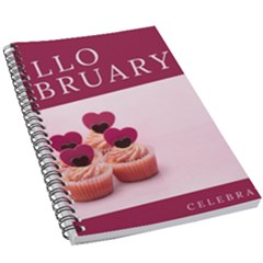 Hello February Text And Cupcakes 5 5  X 8 5  Notebook by artworkshop