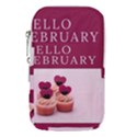 Hello february text and cupcakes Waist Pouch (Small) View1