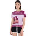 Hello february text and cupcakes Open Back Sport Tee View1