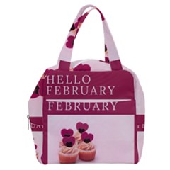 Hello February Text And Cupcakes Boxy Hand Bag by artworkshop