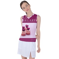 Hello February Text And Cupcakes Women s Sleeveless Sports Top by artworkshop