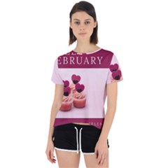 Hello February Text And Cupcakes Open Back Sport Tee by artworkshop