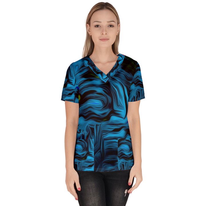 Texture Background Women s V-Neck Scrub Top