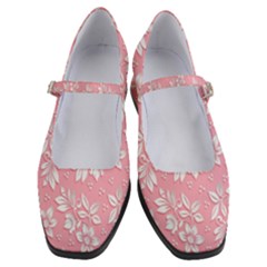 Texture With White Flowers Women s Mary Jane Shoes by artworkshop