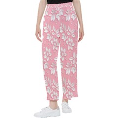 Texture With White Flowers Women s Pants  by artworkshop