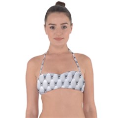 Texture, Leather Sofa Halter Bandeau Bikini Top by artworkshop