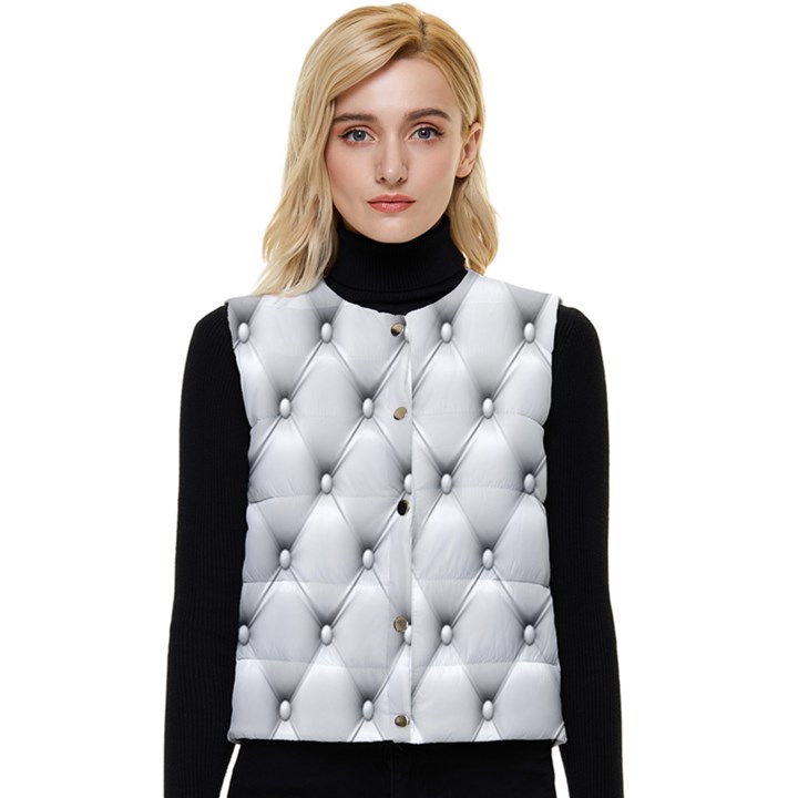 Texture, Leather Sofa Women s Short Button Up Puffer Vest