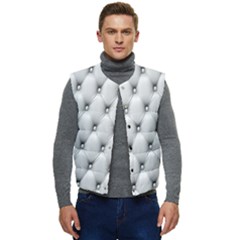 Texture, Leather Sofa Men s Short Button Up Puffer Vest	 by artworkshop