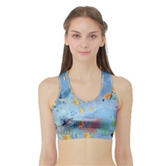 Great Barrier Reef  Sports Bra With Border by PollyParadiseBoutique7