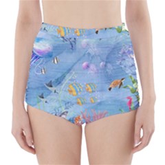 Great Barrier Reef  High-waisted Bikini Bottoms by PollyParadiseBoutique7