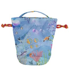 Great Barrier Reef  Drawstring Bucket Bag by PollyParadiseBoutique7