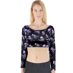 Jellyfish Swarm Long Sleeve Crop Top by PollyParadiseBoutique7