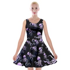 Jellyfish Swarm Velvet Skater Dress by PollyParadiseBoutique7