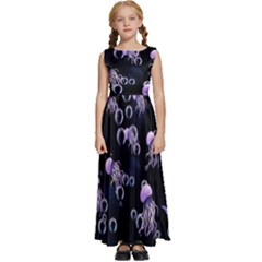 Jellyfish Swarm Kids  Satin Sleeveless Maxi Dress by PollyParadiseBoutique7