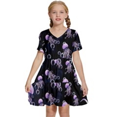 Jellyfish Swarm Kids  Short Sleeve Tiered Mini Dress by PollyParadiseBoutique7