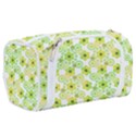 Bitesize Flowers Pearls And Donuts Yellow Green Check White Toiletries Pouch View2