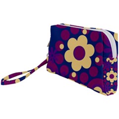 Flowers Pearls And Donuts Purple Burgundy Peach Navy Wristlet Pouch Bag (small) by Mazipoodles