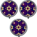 Flowers Pearls And Donuts Purple Burgundy Peach Navy Mini Round Pill Box (Pack of 3) View1